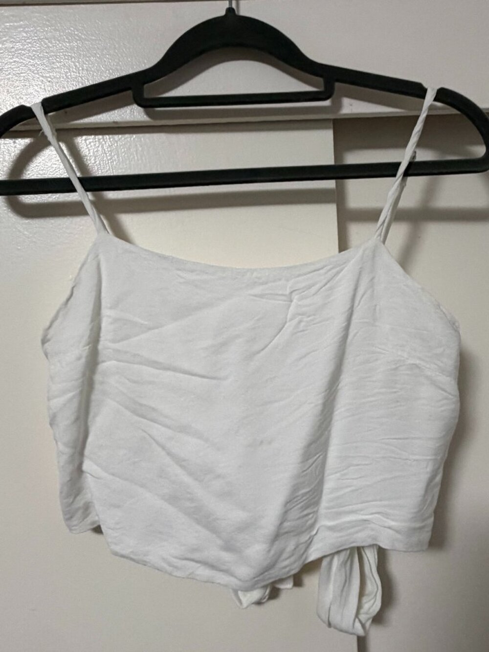 Brandy Melville White Back Tie Crop Top